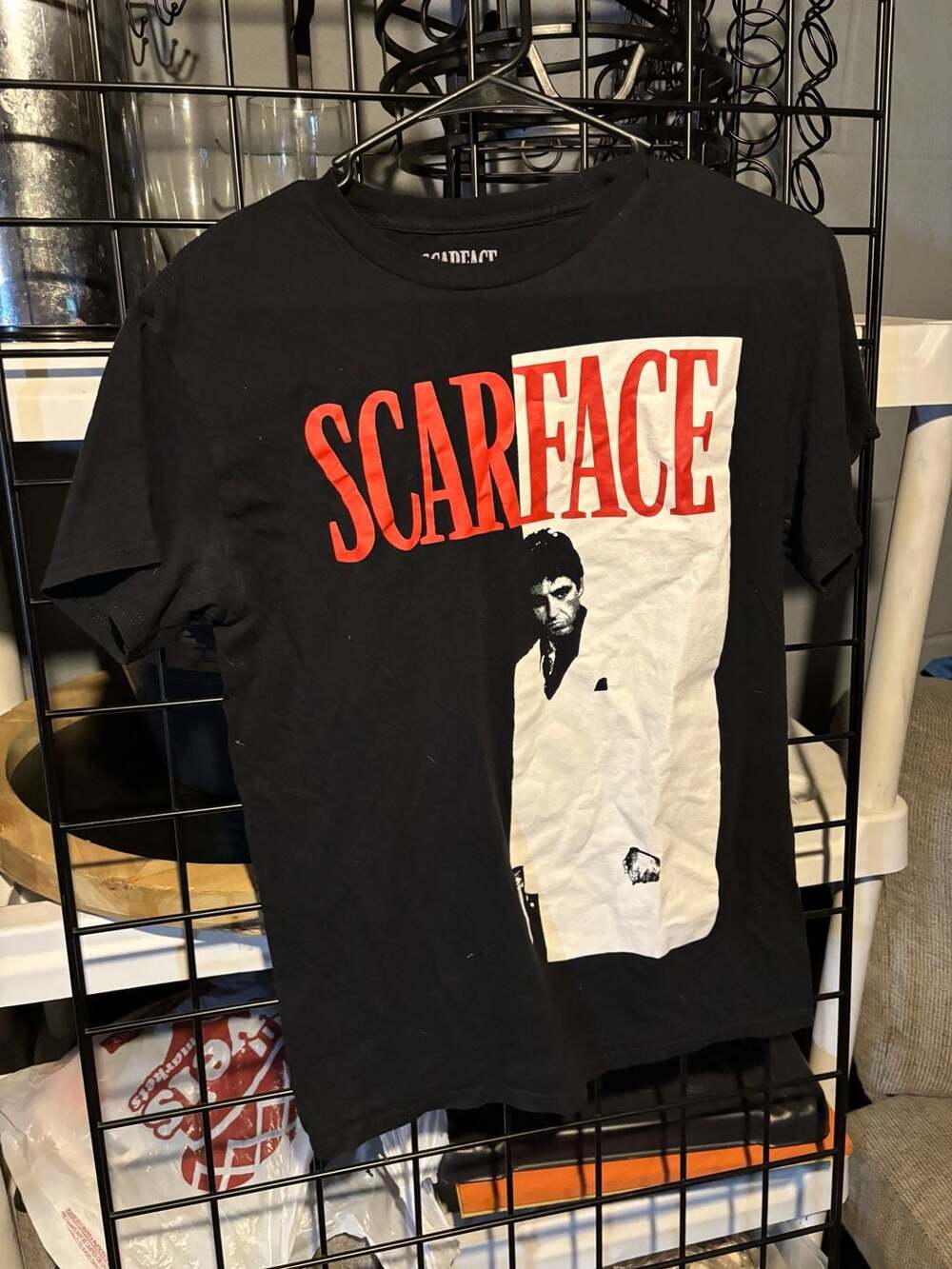 Scarface Tony Montana Graphic T-Shirt Black Size Small